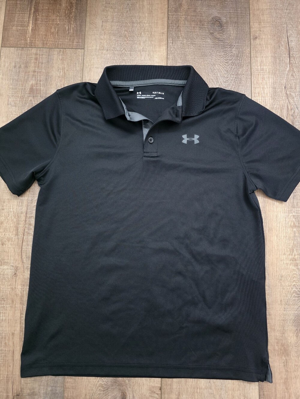 Under Armour Black Boys Polo - Size Youth Large